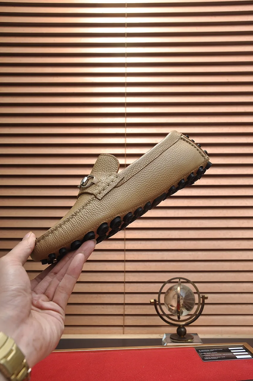 Men's Men's Shoes💰420💶【GUCCI】 (High-end Niuli) New 🍀Gucci*——Gucci Doudou Shoes! Made of imported original cowhide, the inner top layer is comfortable cowhide lining! Original wear-resistant rubber outsole! High quality products! Code number 38-44!